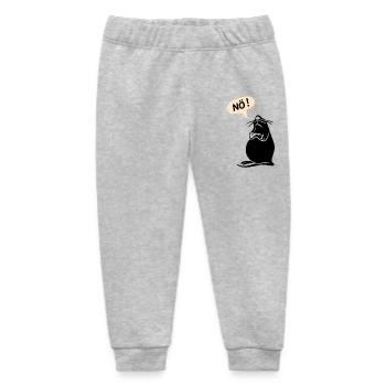 Fauler Seehund sagt NÖ - Lazy Seal Says NO Cartoon - Baby Organic Sweatpants by Stanley/Stella - heather grey - Front