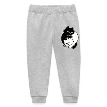 Ying-Yang Cats #2 - Baby Organic Jogginghose Baby Tumbler von Stanley/Stella - Grau meliert - Vorne