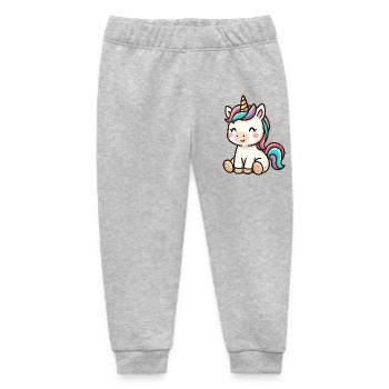 Pastel Unicorn Snuggle Dream - Baby Organic Sweatpants by Stanley/Stella - heather grey - Front