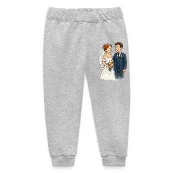 married couple comic - Baby Organic Sweatpants by Stanley/Stella - heather grey - Front