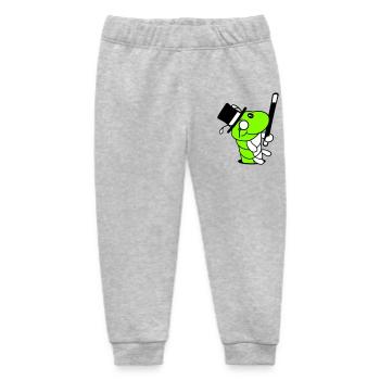 Caterpillar Sir Mr. Rich Monocle Glasses Cylinder Hole - Baby Organic Sweatpants by Stanley/Stella - heather grey - Front