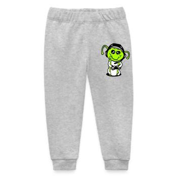 Gamer Caterpillar Nerd Gaming Controller Console Game - Baby Organic Sweatpants by Stanley/Stella - heather grey - Front