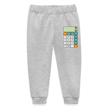 Number Day Minimalist Digital Calculator Design - Baby Organic Sweatpants by Stanley/Stella - heather grey - Front