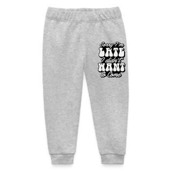 Humorous text design for casual style - Baby Organic Sweatpants by Stanley/Stella - heather grey - Front