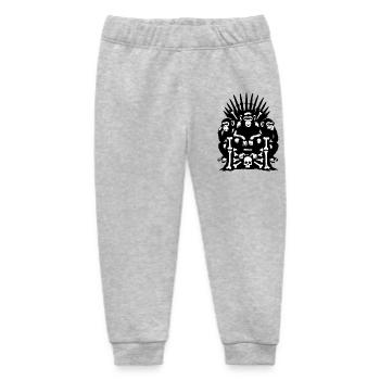 Affen auf Totenkopf und Knochen Thron - Baby Organic Jogginghose Baby Tumbler von Stanley/Stella - Grau meliert - Vorne