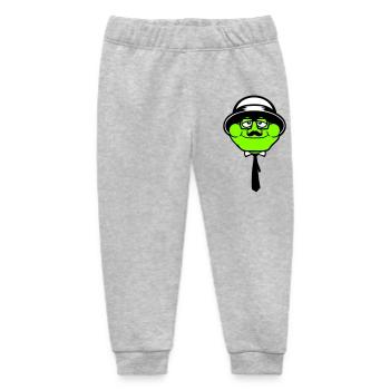 Grenouille Sir Mr. Rich Gangster Lunettes Chapeau Cravate - Pantalon de jogging bébé bio Stanley/Stella - gris chiné - Devant