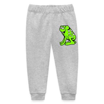 Frosch Kröte lacht lustig albern frech sitzt Comic - Baby Organic Jogginghose Baby Tumbler von Stanley/Stella - Grau meliert - Vorne