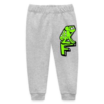 Letter F Frog Toad Name ABC Learning School - Baby Organic Sweatpants by Stanley/Stella - heather grey - Front
