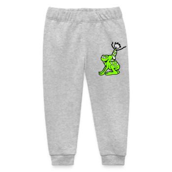 2 Freunde Frosch Junge Reiten Team Kröte Lustig - Baby Organic Jogginghose Baby Tumbler von Stanley/Stella - Grau meliert - Vorne
