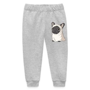 Französische Buldogge Hund Halloween Geist - Baby Organic Jogginghose Baby Tumbler von Stanley/Stella - Grau meliert - Vorne
