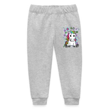 Retro Einhorn Kinder Sterne 60er Pferd - Baby Organic Jogginghose Baby Tumbler von Stanley/Stella - Grau meliert - Vorne