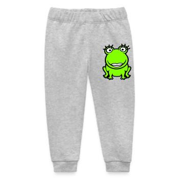 Frog Girl Eyelashes Pretty Woman Female Girl - Baby Organic Sweatpants by Stanley/Stella - heather grey - Front