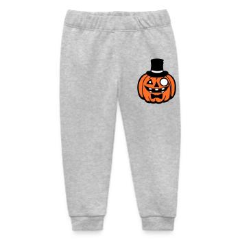 Vornehmer Kürbis Zylinder Monokel Halloween reich - Baby Organic Jogginghose Baby Tumbler von Stanley/Stella - Grau meliert - Vorne