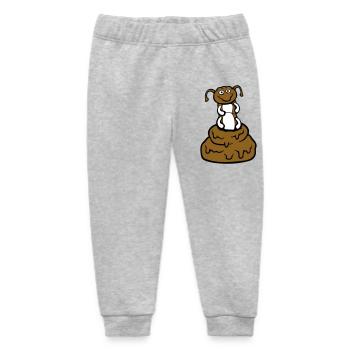 Funny caterpillar shit poop pile pile disgust poop - Baby Organic Sweatpants by Stanley/Stella - heather grey - Front
