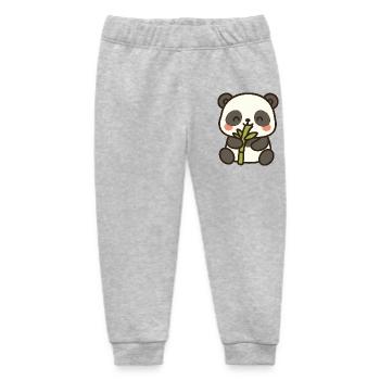 Panda Snack Time – Bamboo Bliss - Baby Organic Sweatpants by Stanley/Stella - heather grey - Front