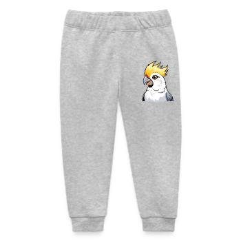 Cockatoo cartoon with yellow comb - Baby Organic Sweatpants by Stanley/Stella - heather grey - Front