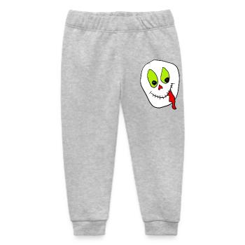 Neon Skull Grin Halloween - Baby Organic Sweatpants by Stanley/Stella - heather grey - Front