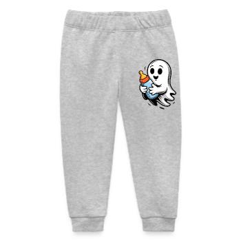 Mignon bébé fantôme avec biberon - Pantalon de jogging bébé bio Stanley/Stella - gris chiné - Devant