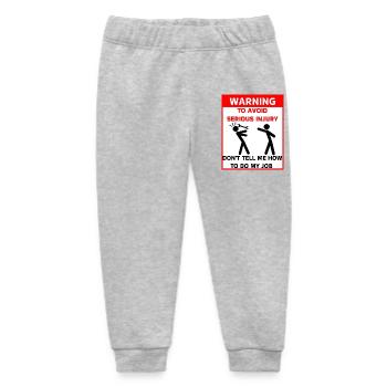 Safety Warning - Baby Organic Sweatpants by Stanley/Stella - heather grey - Front