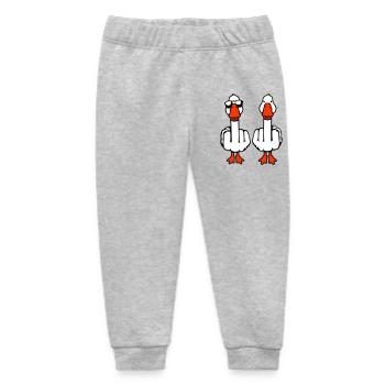 2 Gans Doppel Mittelfinger Gänse Freunde Team Duo - Baby Organic Jogginghose Baby Tumbler von Stanley/Stella - Grau meliert - Vorne