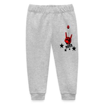 Rock Hand and Guitar Neck - Baby Organic Sweatpants by Stanley/Stella - heather grey - Front