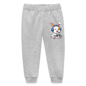 Rabbits playing games - Baby Organic Sweatpants by Stanley/Stella - heather grey - Front