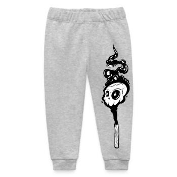 White Skull Smoke Silhouette - Baby Organic Sweatpants by Stanley/Stella - heather grey - Front