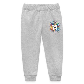Colorful Tooth Splash - Baby Organic Sweatpants by Stanley/Stella - heather grey - Front