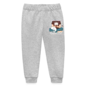 Chaleur Café and Purrs - Baby Organic Sweatpants by Stanley/Stella - heather grey - Front