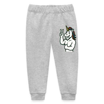 Einhorn-Friedenszeichen Illustration - Baby Organic Jogginghose Baby Tumbler von Stanley/Stella - Grau meliert - Vorne