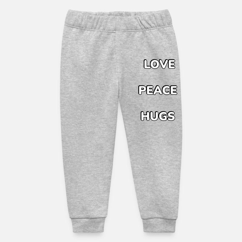 Câlins d’amour et paix Vertical Type - Pantalon de jogging bébé bio Stanley/Stella - gris chiné