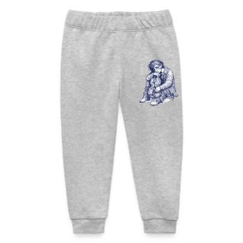 Melancholic Violin Sketch - Baby Organic Sweatpants by Stanley/Stella - heather grey - Front
