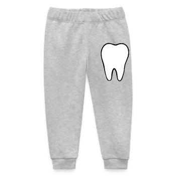 Tooth, Teeth, Dentist - Baby Organic Sweatpants by Stanley/Stella - heather grey - Front