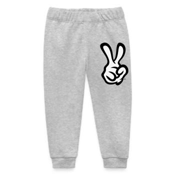 Victory Handzeichen (Rechte Hand / POS / 2C) - Baby Organic Jogginghose Baby Tumbler von Stanley/Stella - Grau meliert - Vorne