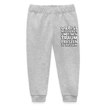 Nie zu alt Traum platzen lassen Design - Baby Organic Jogginghose Baby Tumbler von Stanley/Stella - Grau meliert - Vorne