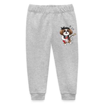 Pfotenrocker: Hund mit E-Gitarre - Baby Organic Jogginghose Baby Tumbler von Stanley/Stella - Grau meliert - Vorne