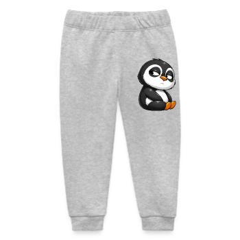 Funny Penguin Cartoon Skeptical Offended - Baby Organic Sweatpants by Stanley/Stella - heather grey - Front
