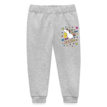 2 Jahre Mädchen Einhorn Ich bin klein aber ohorn - Baby Organic Jogginghose Baby Tumbler von Stanley/Stella - Grau meliert - Vorne