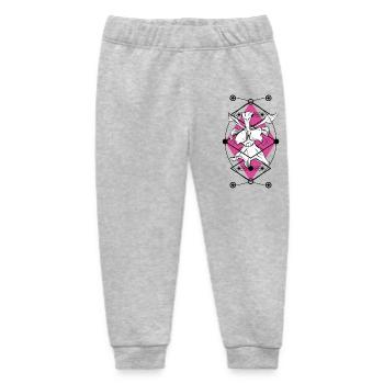 Orchideengeometrischer Raum - Baby Organic Jogginghose Baby Tumbler von Stanley/Stella - Grau meliert - Vorne