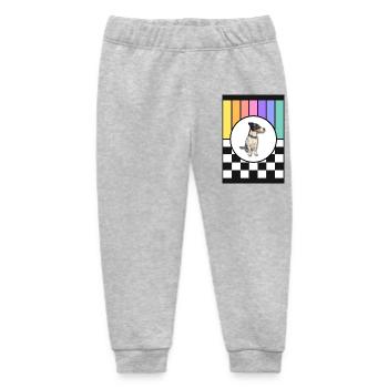 Hund im Regenbogenrahmen - Baby Organic Jogginghose Baby Tumbler von Stanley/Stella - Grau meliert - Vorne