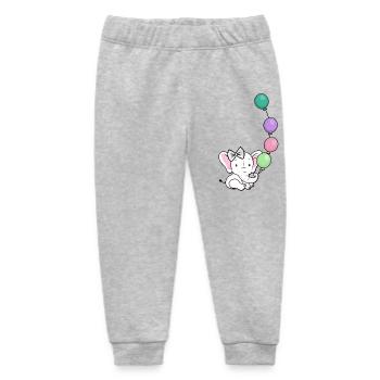 Ballonelefant mit Bogen - Baby Organic Jogginghose Baby Tumbler von Stanley/Stella - Grau meliert - Vorne