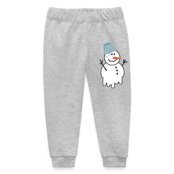 Melting Snowman Bucket Hat Funny Winter Art - Baby Organic Sweatpants by Stanley/Stella - heather grey - Front