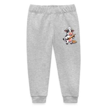 Cow Dough Roll Master - Baby Organic Sweatpants by Stanley/Stella - heather grey - Front
