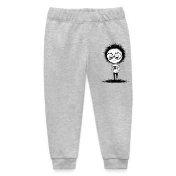 Shy gamer with glasses, expressive face - Baby Organic Sweatpants by Stanley/Stella - heather grey - Front