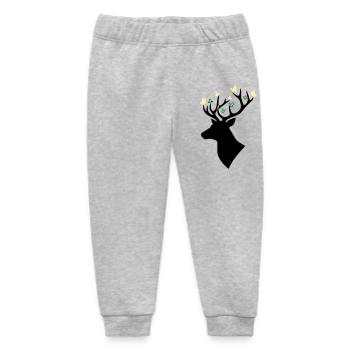 Hirschkopf Schmetterling Bunt - Baby Organic Jogginghose Baby Tumbler von Stanley/Stella - Grau meliert - Vorne