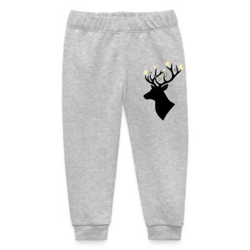 Deer Head Butterfly Yellow - Baby Organic Sweatpants by Stanley/Stella - heather grey - Front