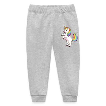 Rainbow Unicorn Sparkle - Baby Organic Sweatpants by Stanley/Stella - heather grey - Front