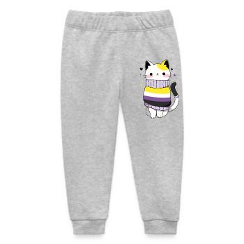 Nonbinary Cat CSD queer pride month LGBT queer - Baby Organic Sweatpants by Stanley/Stella - heather grey - Front