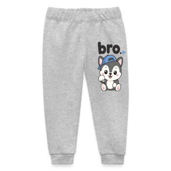 Husky mit blauer Kappe Bro - Baby Organic Jogginghose Baby Tumbler von Stanley/Stella - Grau meliert - Vorne