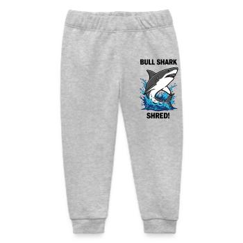 Bulldog Shark Shred Shark Sea Bull - Baby Organic Sweatpants by Stanley/Stella - heather grey - Front